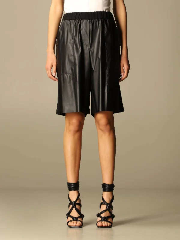 Sedentario Faux Leather Bermuda Shorts In Black