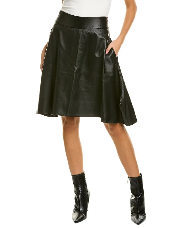 SNIDER Knight Leather Wool-Blend Skirt