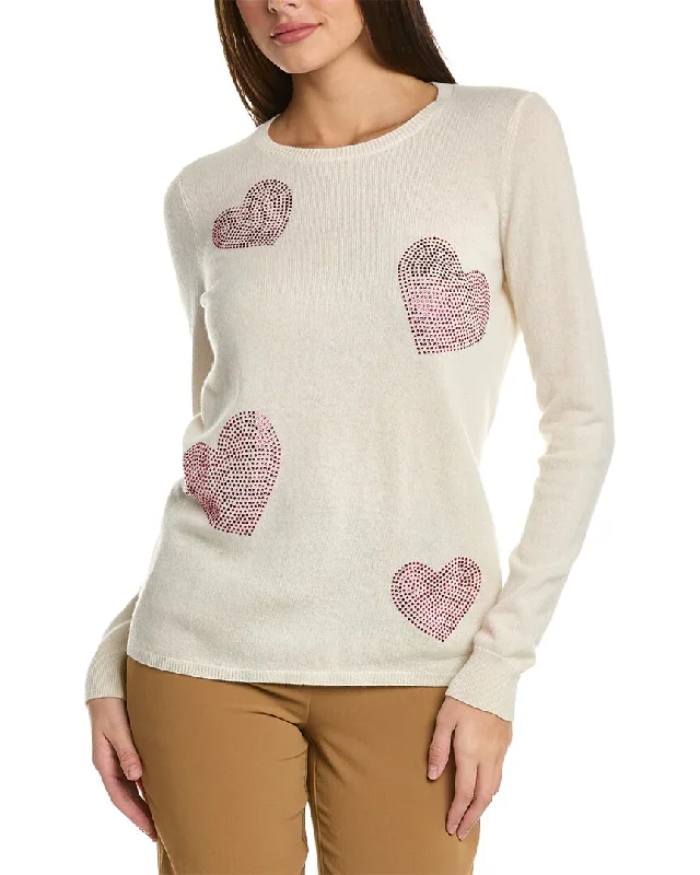 sofiacashmere Hearts Cashmere Sweater