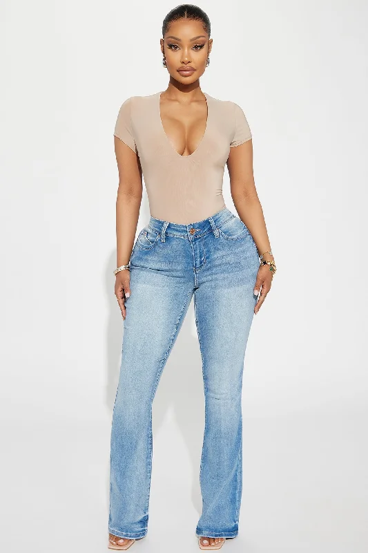 Someone New Booty Lifting Stretch Bootcut Jeans - Light Wash