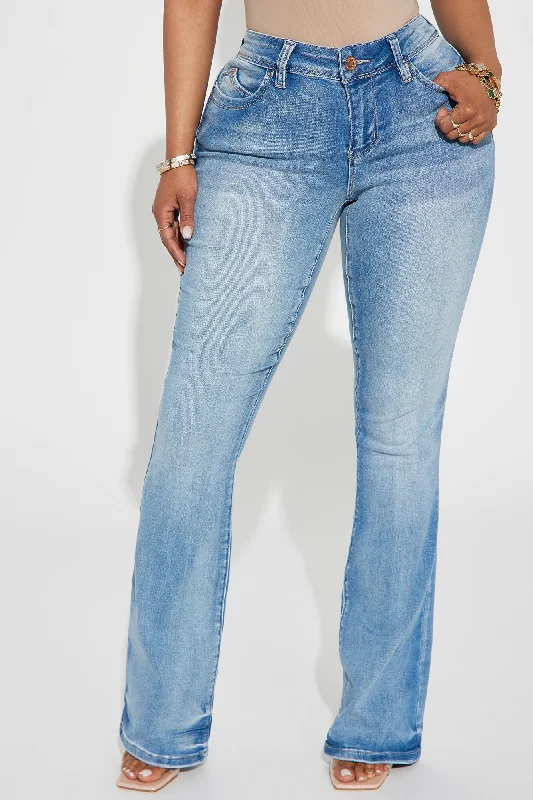 Someone New Booty Lifting Stretch Bootcut Jeans - Light Wash