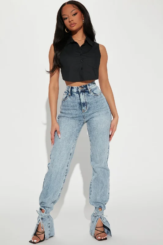 Tall All Tied Up Straight Leg Jeans - Medium Wash