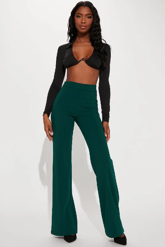 Tall Victoria High Waisted Dress Pants - Hunter Green