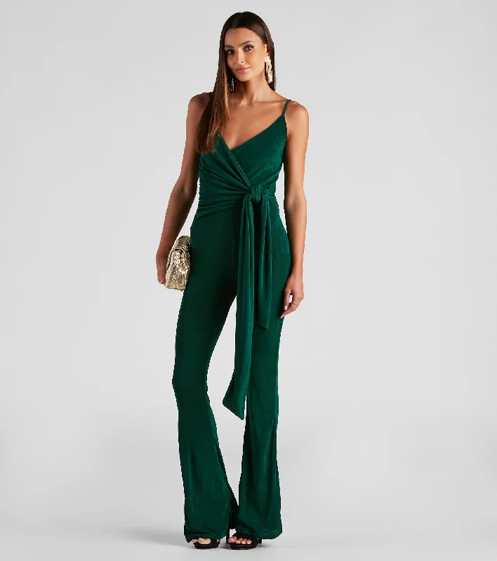 Tied In Knots Surplice Jumpsuit