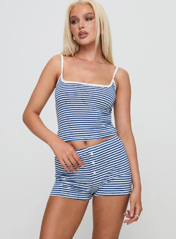 Winslet Low Rise Short Blue Stripe