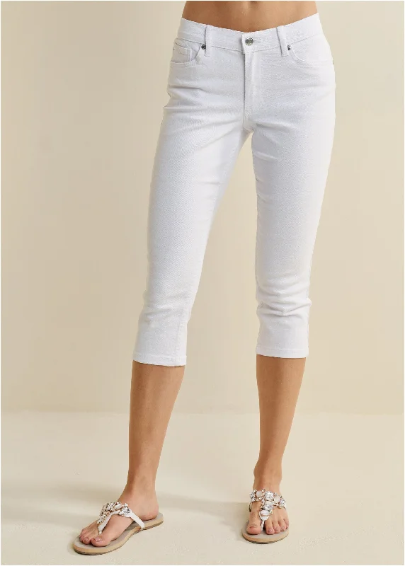 Cindy capri jeans - White