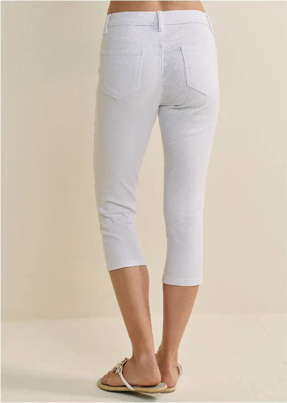 Cindy capri jeans - White