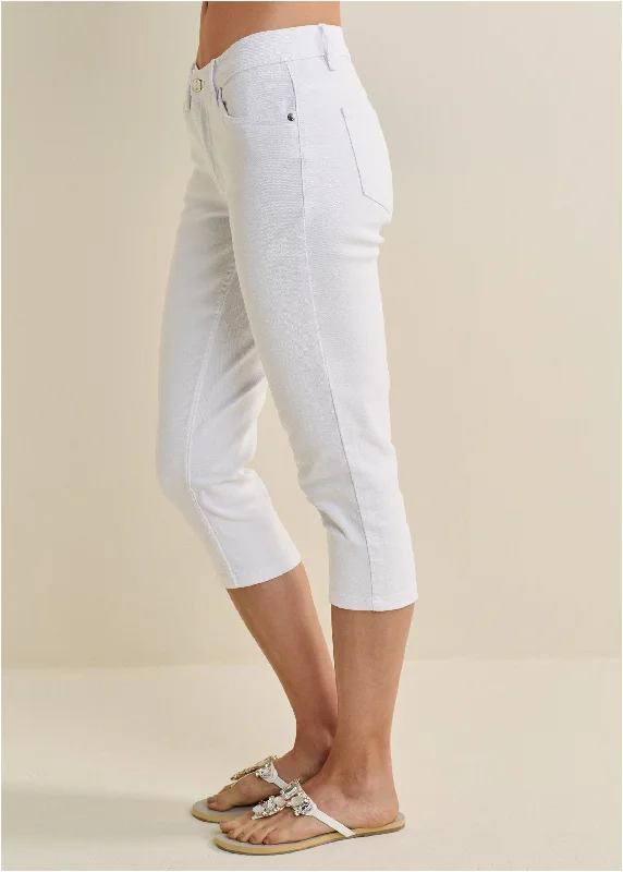 Cindy capri jeans - White