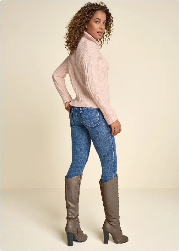 Quarter zip sweater - Blush