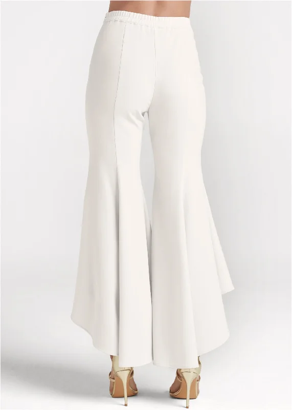 Ruffle hem pants with removable trim - Off White