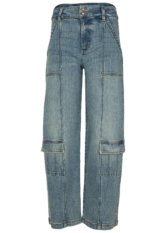 Cargo wide leg jean - Light Wash