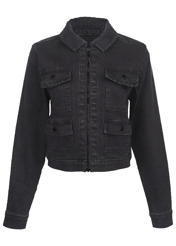 Denim cargo jacket - Black Wash