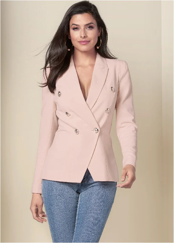 Double breasted blazer - Blush