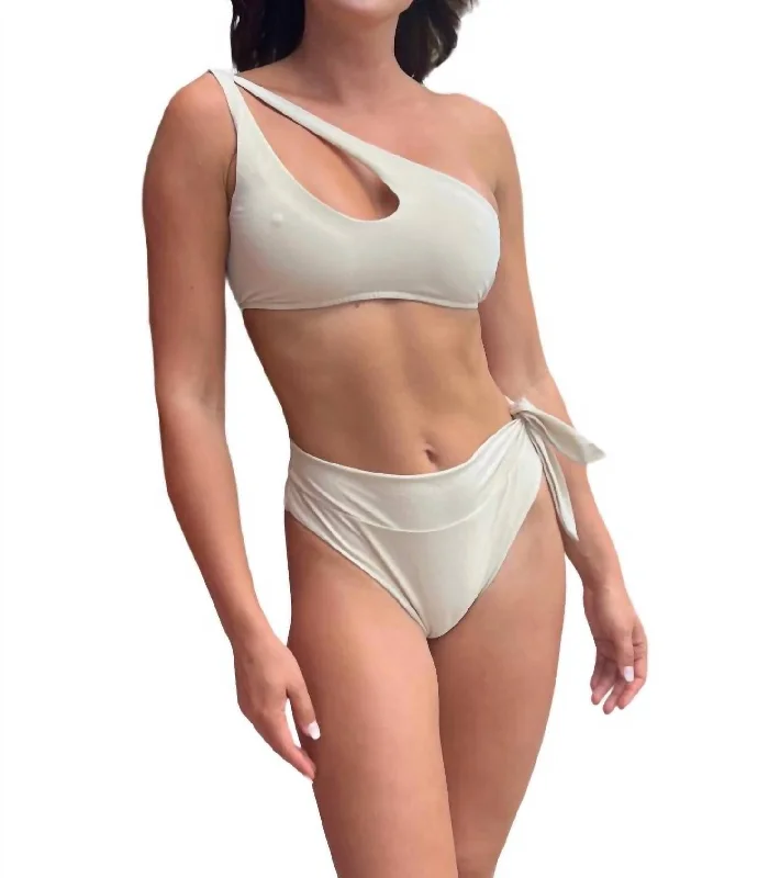 Asymetric Bikini Set In Cream