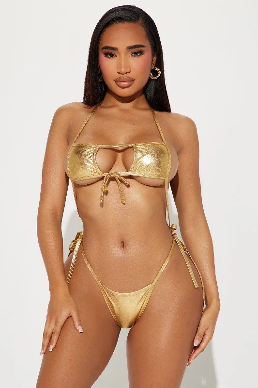 Forever Chasing Sunsets Metallic 1 Piece Swimsuit - Gold