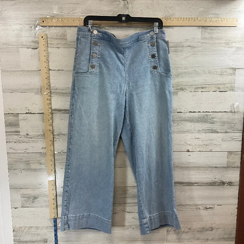 Jeans Cropped By Loft In Blue Denim, Size: 12