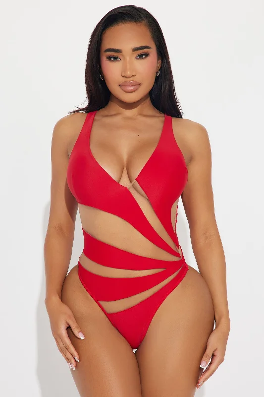 Pretty In Paradise 1 Piece Swimsuit - Red