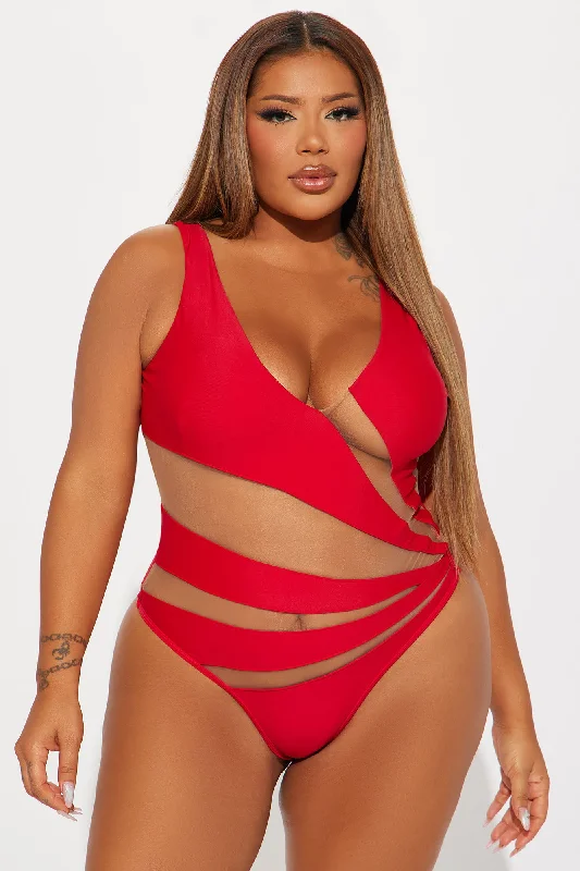 Pretty In Paradise 1 Piece Swimsuit - Red