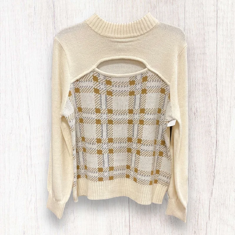 Sweater By Cato In Cream, Size: L