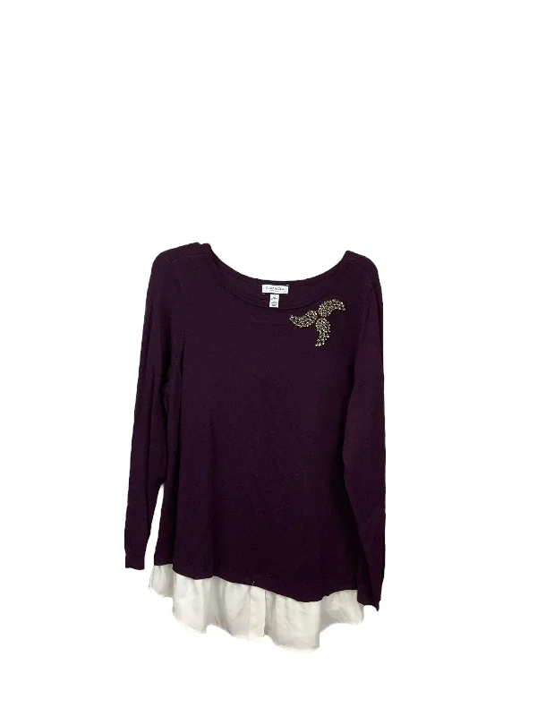 Sweater By Charter Club In Plum, Size: L