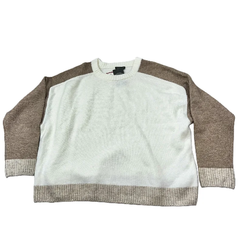 Sweater By Vince Camuto In Brown & White, Size: M