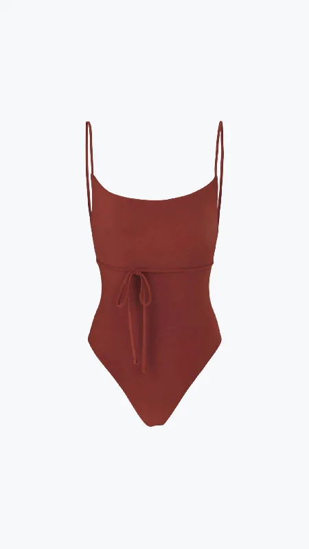 The Km Tie One Piece In Umber