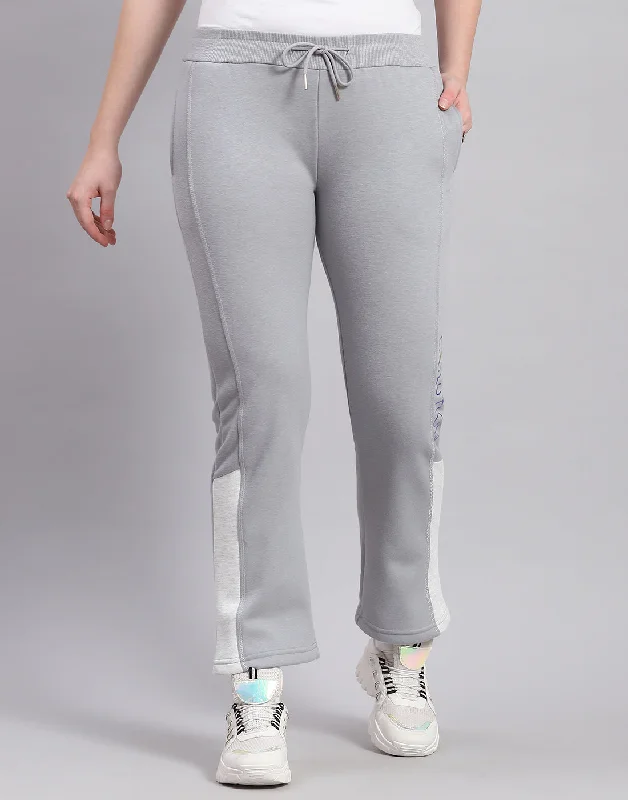 Women Grey Solid Regular Fit Lower