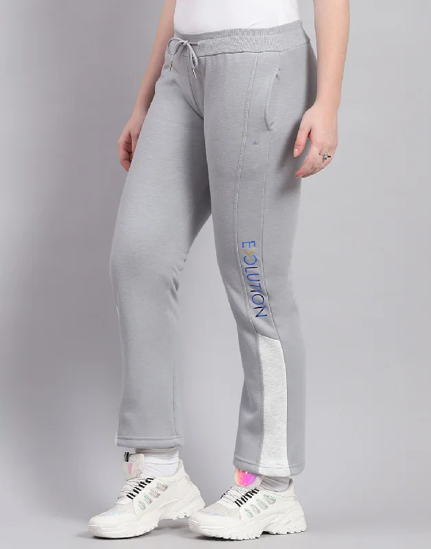 Women Grey Solid Regular Fit Lower