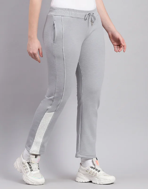 Women Grey Solid Regular Fit Lower