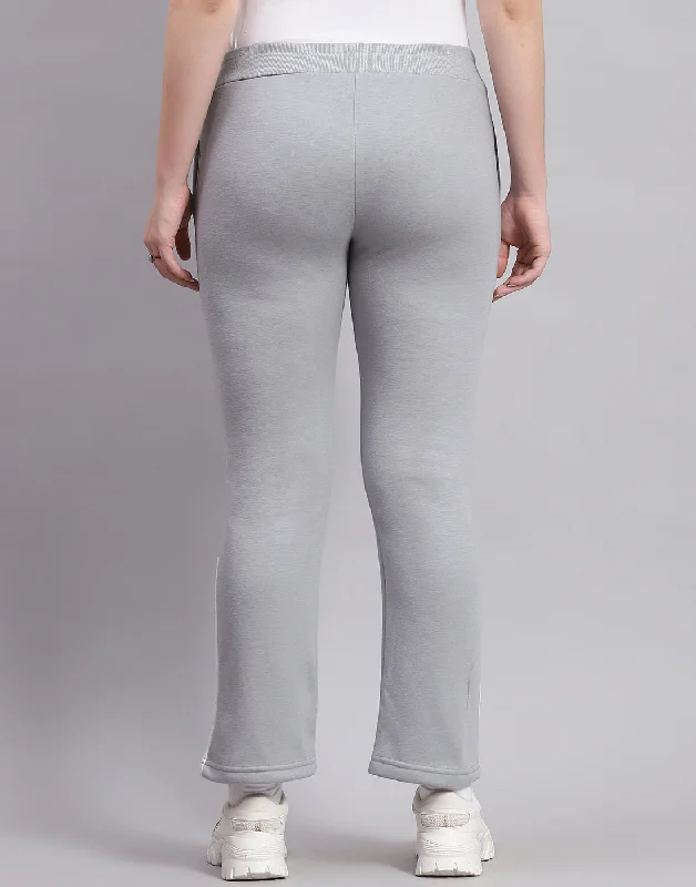 Women Grey Solid Regular Fit Lower